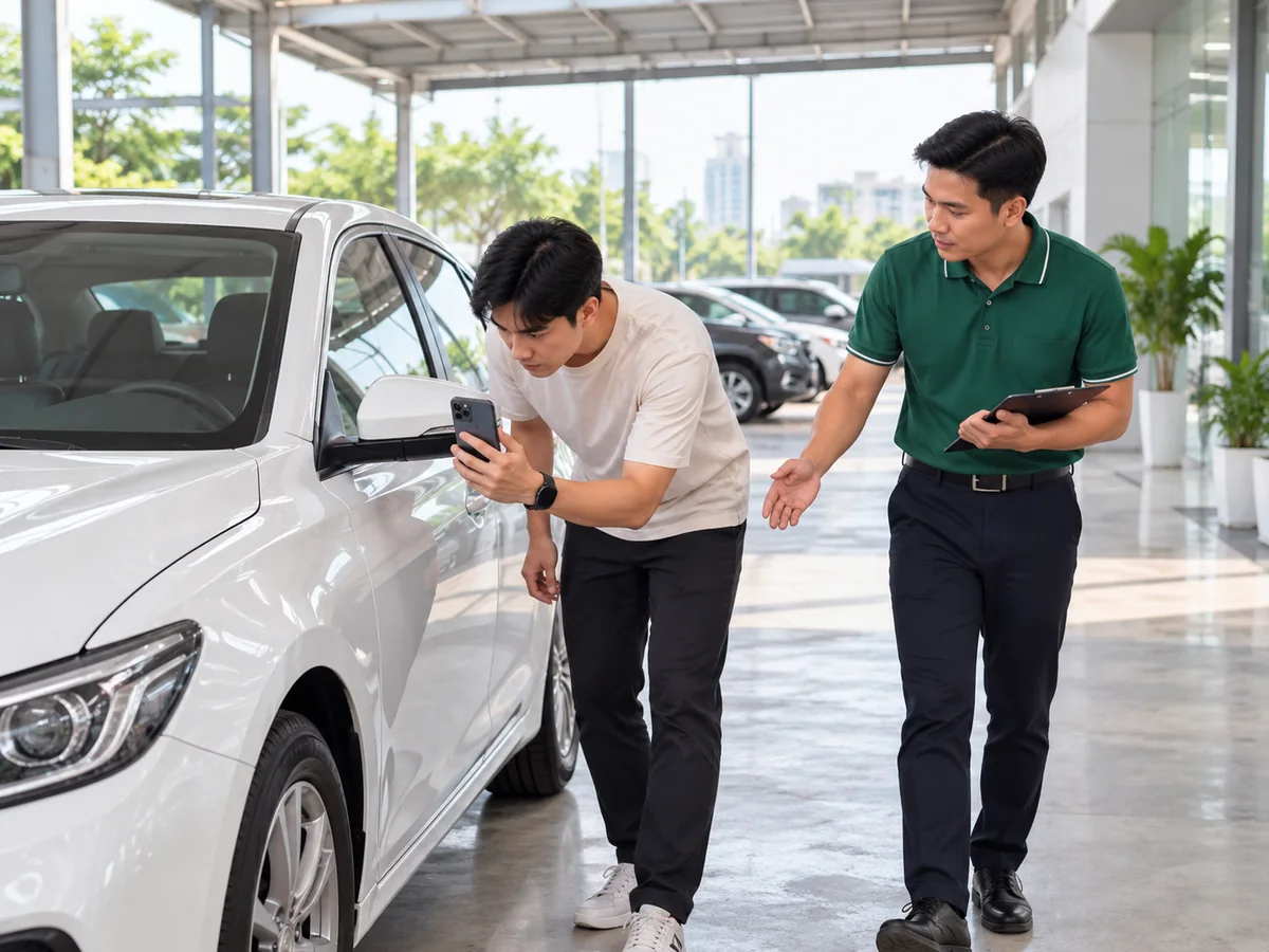 Kiểm tra xe 4 chỗ trước bàn giao